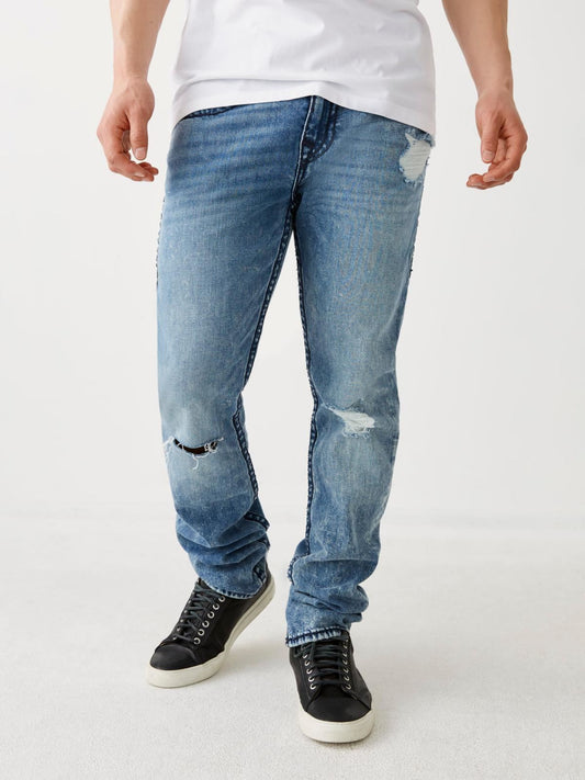 TRUE RELIGION Men's Blue Rocco No Flap Super T Slim Jeans Size W42 RRP249 BNWT