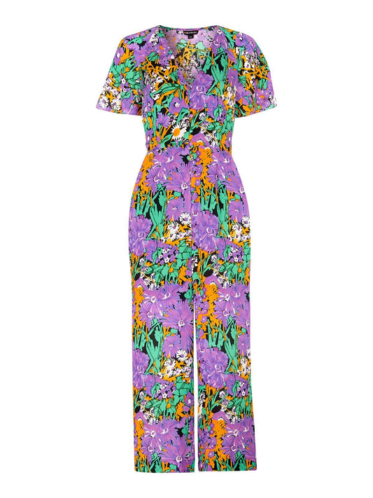 WHISTLES Ladies Simone Lilac Purple Print V Neck Midi Jumpsuit UK8 BNWT RRP329