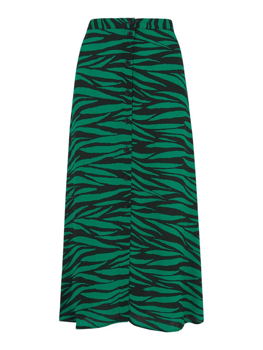 WHISTLES Ladies Tiger Print Button Front Skirt Green Multi UK6 RRP119 BNWT