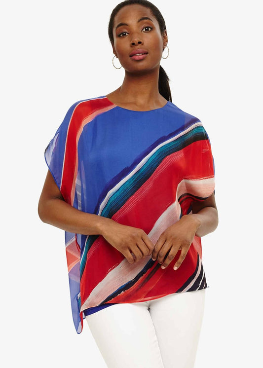 Phase Eight Harper Silk Stripe Crew Neck Blouse Multicoloured Size M RRP89