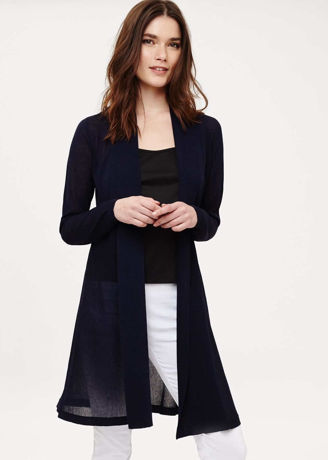 Phase Eight Lili Sheer Longline Cardigan Navy Size UK8 RRP69