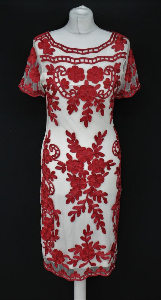 PHASE EIGHT Ladies Ivory Floral Knee Length Sienna Dress UK12 RRP199 NEW