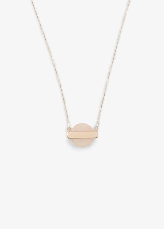 Phase Eight Mae Pink Stone Long Pendant Necklace Rose Gold RRP29