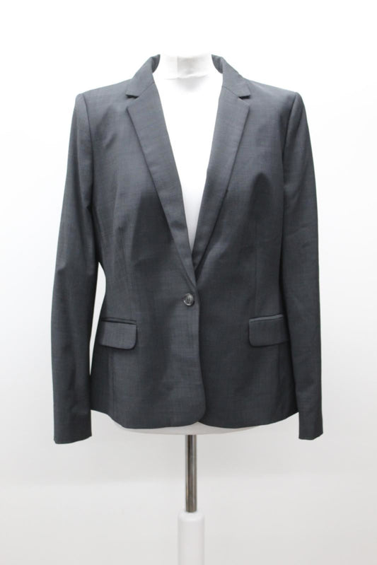 HOBBS Ladies Katy Charcoal Grey Wool Blend Blazer Jacket UK14 BNWT RRP169
