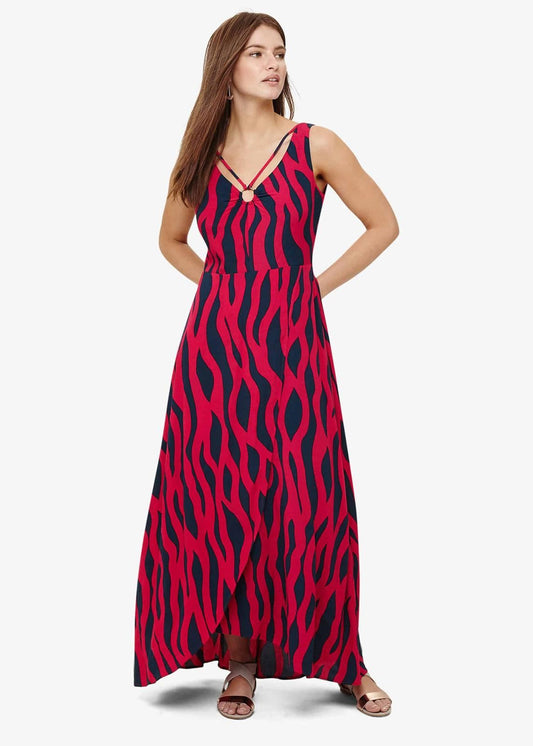 Phase Eight Talia Print Maxi Maxi Dress Navy/Pink Size UK8 RRP99