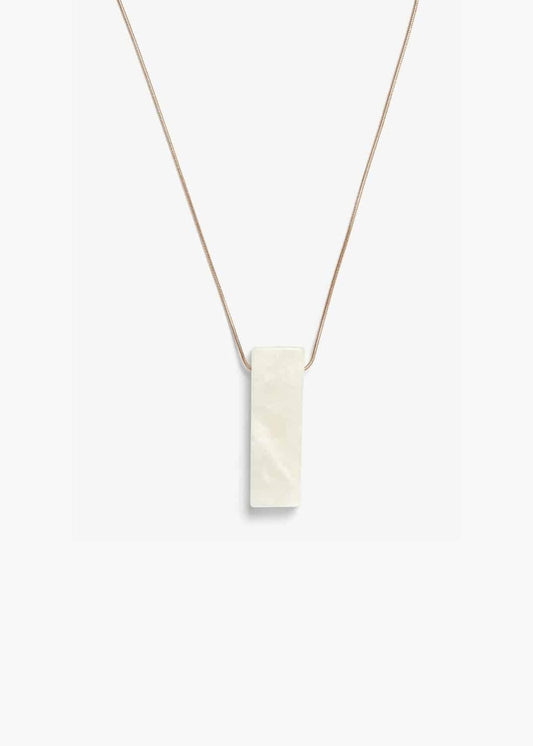 Phase Eight Monica Marbled Block Long Pendant Necklace Rose Gold RRP29