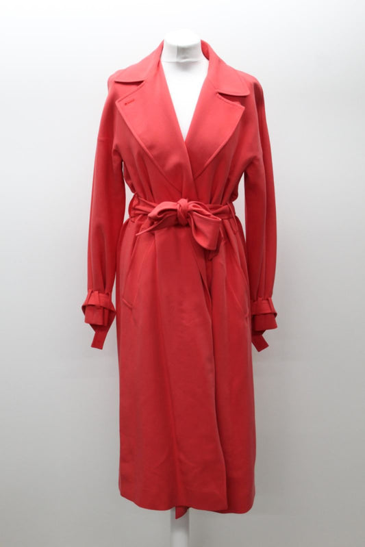HOBBS Ladies Lydia Tomato Red Cotton Blend Trench Coat Size UK14 BNWT RRP269