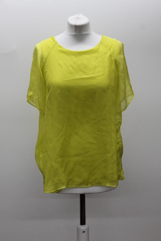 PHASE EIGHT Ladies Eden Pineapple Yellow Silk Short Sleeve Blouse UK8 BNWT RRP75