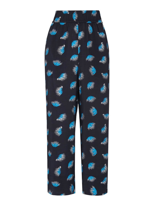 WHISTLES Ladies Blue Multicolour Coral Print Trousers UK4 RRP99 BNWT