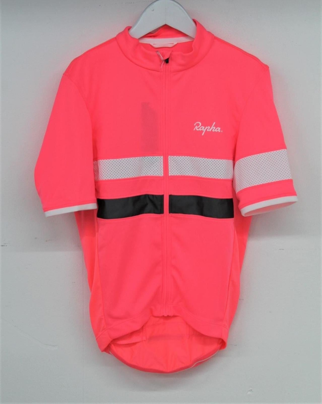 RAPHA Men's Pink High-Vis Short Sleeve Brevet Lightweight Cycling Jersey XS BNWT