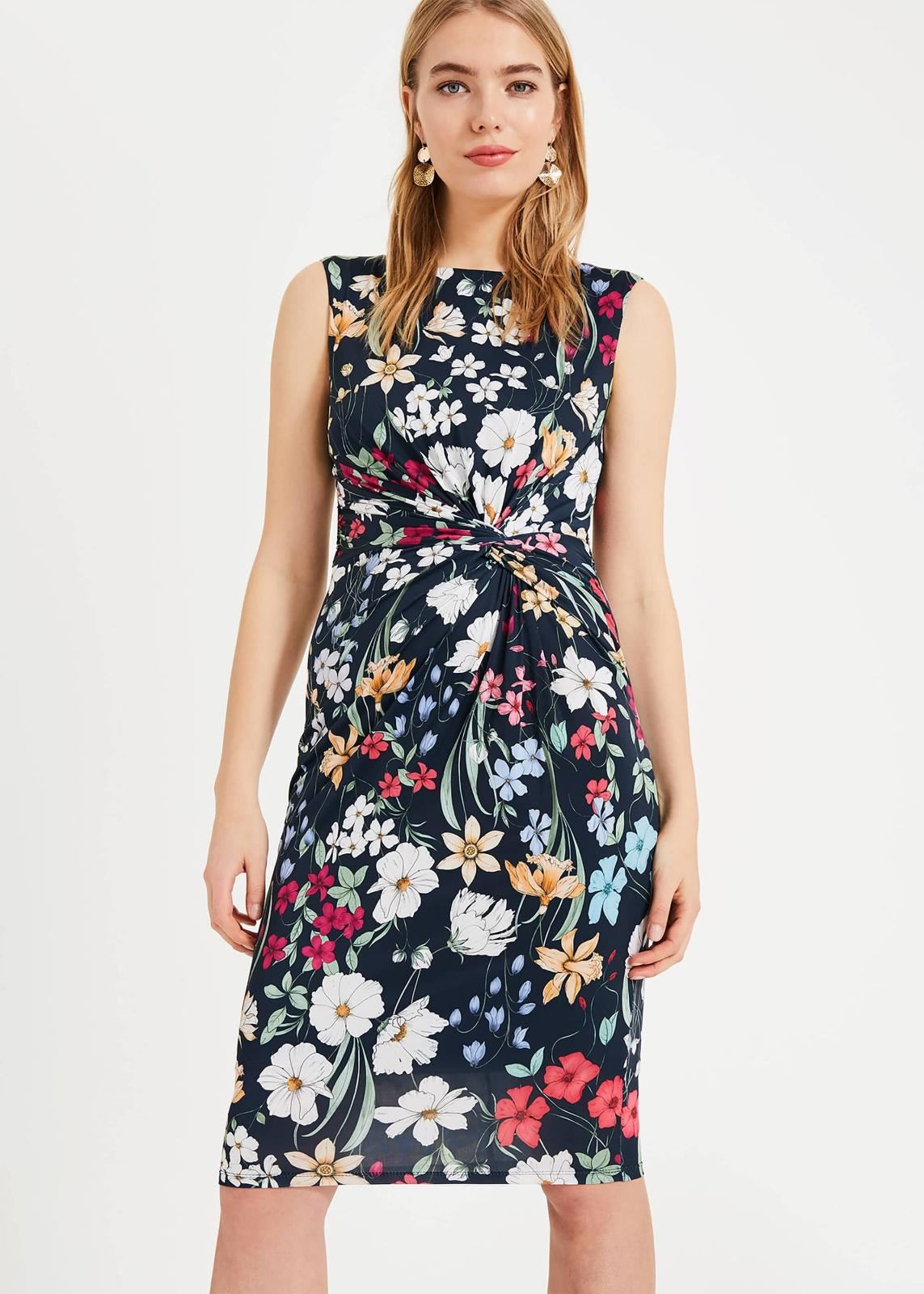 Phase Eight Mirabella Floral Sheath Dress Navy/Multi Size UK6 RRP99