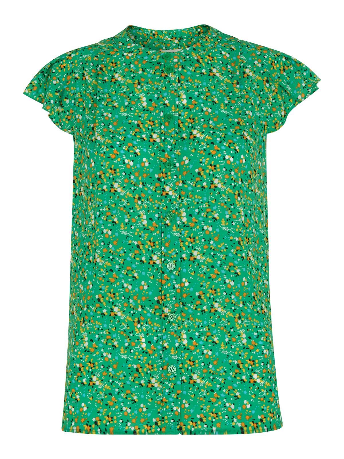 WHISTLES Ladies Green Multi Ditsy Blossom Pleated Blouse Top UK6 RRP99 BNWT