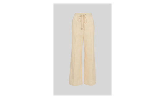 WHISTLES Ladies Ivory Cotton Corduroy Drawstring Wide Leg Jogger UK10 BNW RRP139