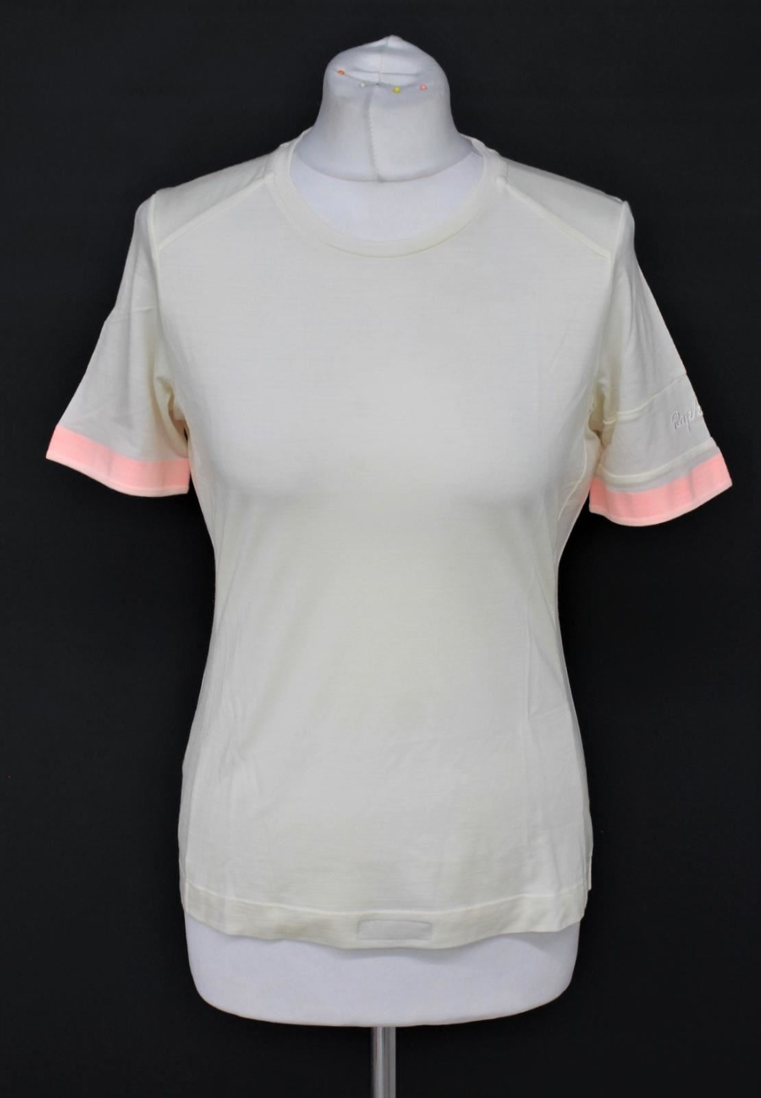 RAPHA Ladies White Wool Blend Crew Neck Merino T-Shirt Size S RRP60 NEW