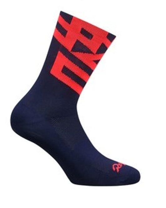 RAPHA Ladies Navy Blue Coral Meryl Skinlife Pro Team 100 Cycling Socks XS NEW