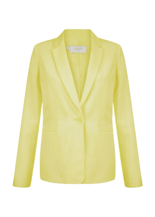 Hobbs Silk Kernow Blazer Jacket Lemon Size UK6 RRP179