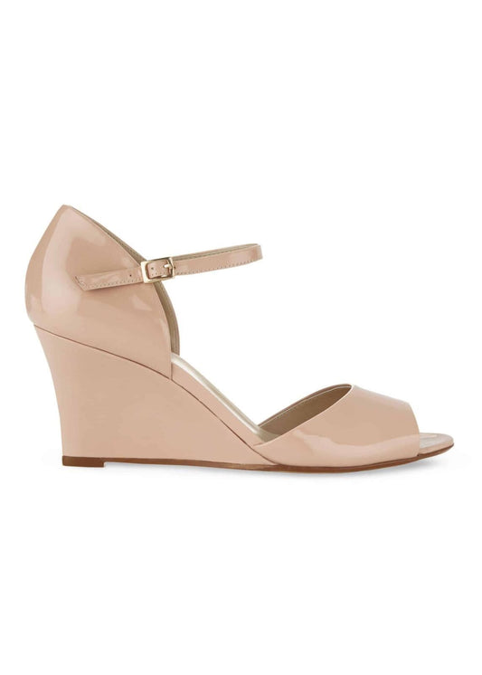 Hobbs Katrina Wedge Sandal Leather Shoe Light Nude EU41 UK8 RRP149