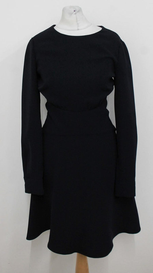 HOBBS Ladies Navy Blue Crepe Fit & Flare Prudence Dress UK6 BNWT RRP139