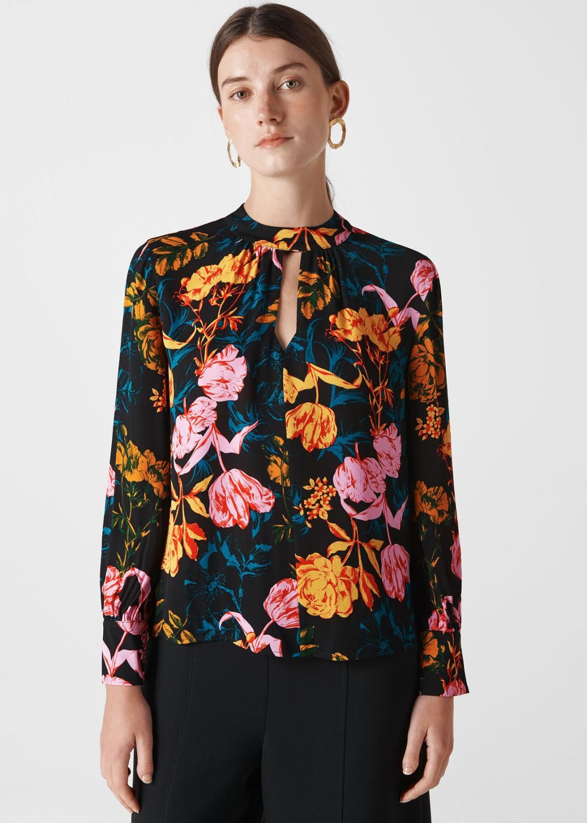 WHISTLES Ladies Digital Bloom Print Blouse Top  Multicolour UK8 BNWT RRP119