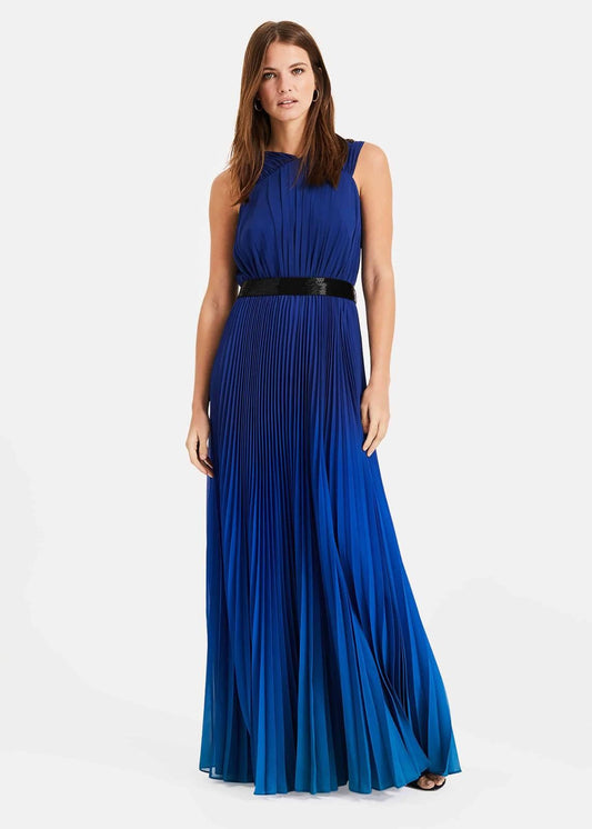 Phase Eight Elinor Belted Maxi Long Dress Cobalt Size UK8 RRP295