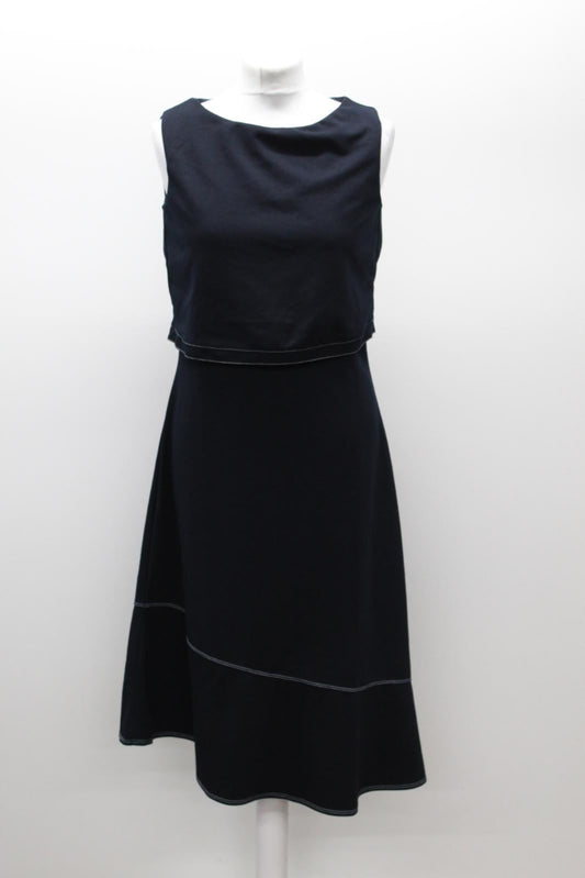 PHASE EIGHT Ladies Torrie Navy Blue Sleeveless Layered Bodice Dress UK10 BNWT