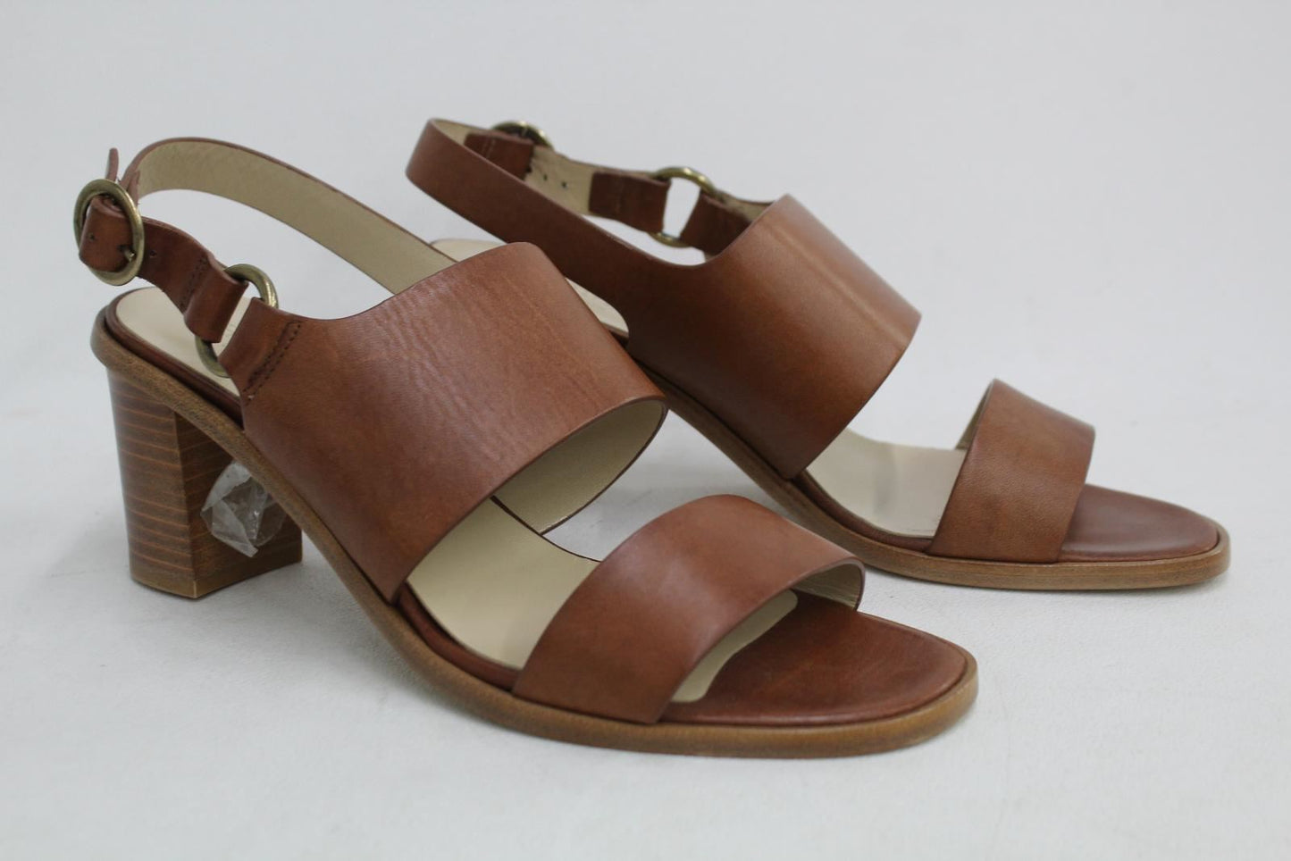 HOBBS Ladies Paige Tan Brown Vegetable Leather Slingback Sandals UK9 NEW