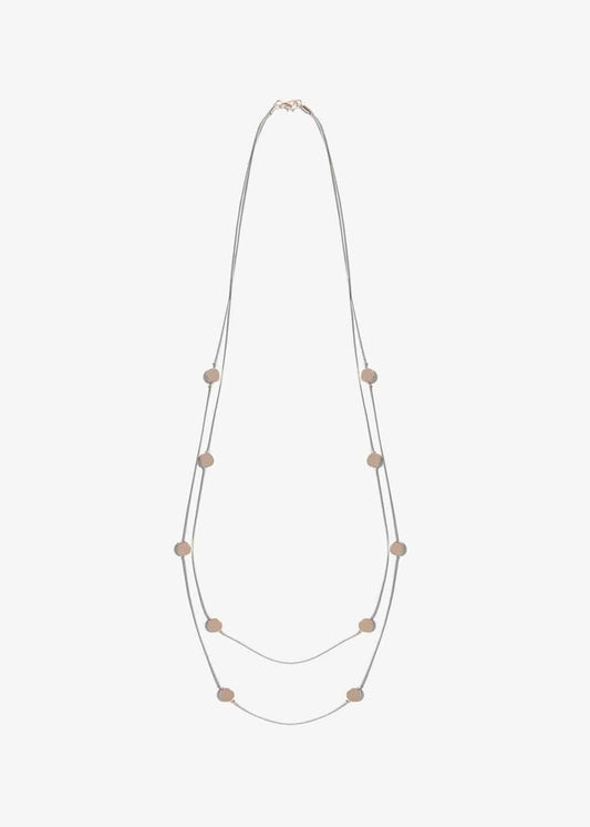 Phase Eight Cotton Cadence Long Necklace Grey/Rose Green RRP29