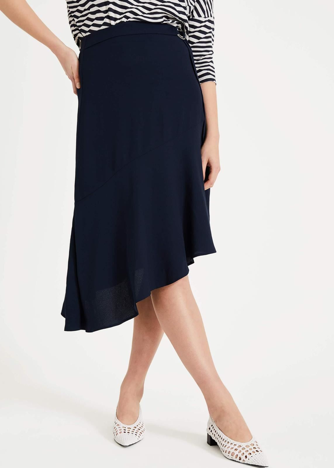 Phase Eight Evadine Asymmetric Flare Skirt Navy Size UK14 RRP65