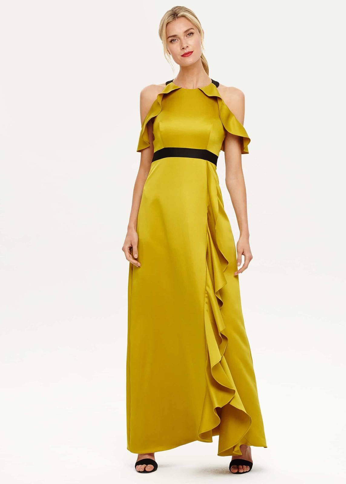 Phase Eight Cezanna Maxi Maxi Dress Chartreuse Size UK12 RRP250