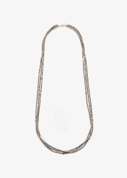 Phase Eight Alicia Triple Row Facet Necklace Grey RRP35