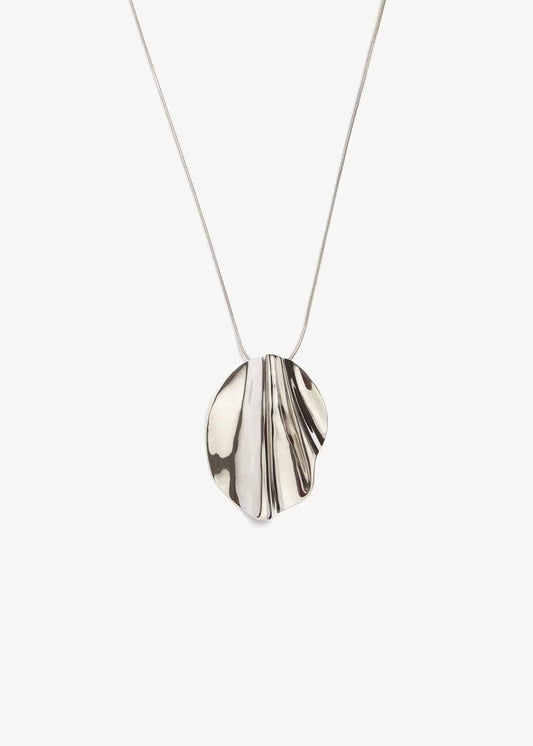 Phase Eight Lucilla Organic Disc Long Necklace Silver RRP29
