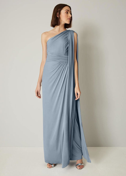 Phase Eight Winnie One Shoulder Maxi Bridesmaid Dress Blue Size UK10 RRP130