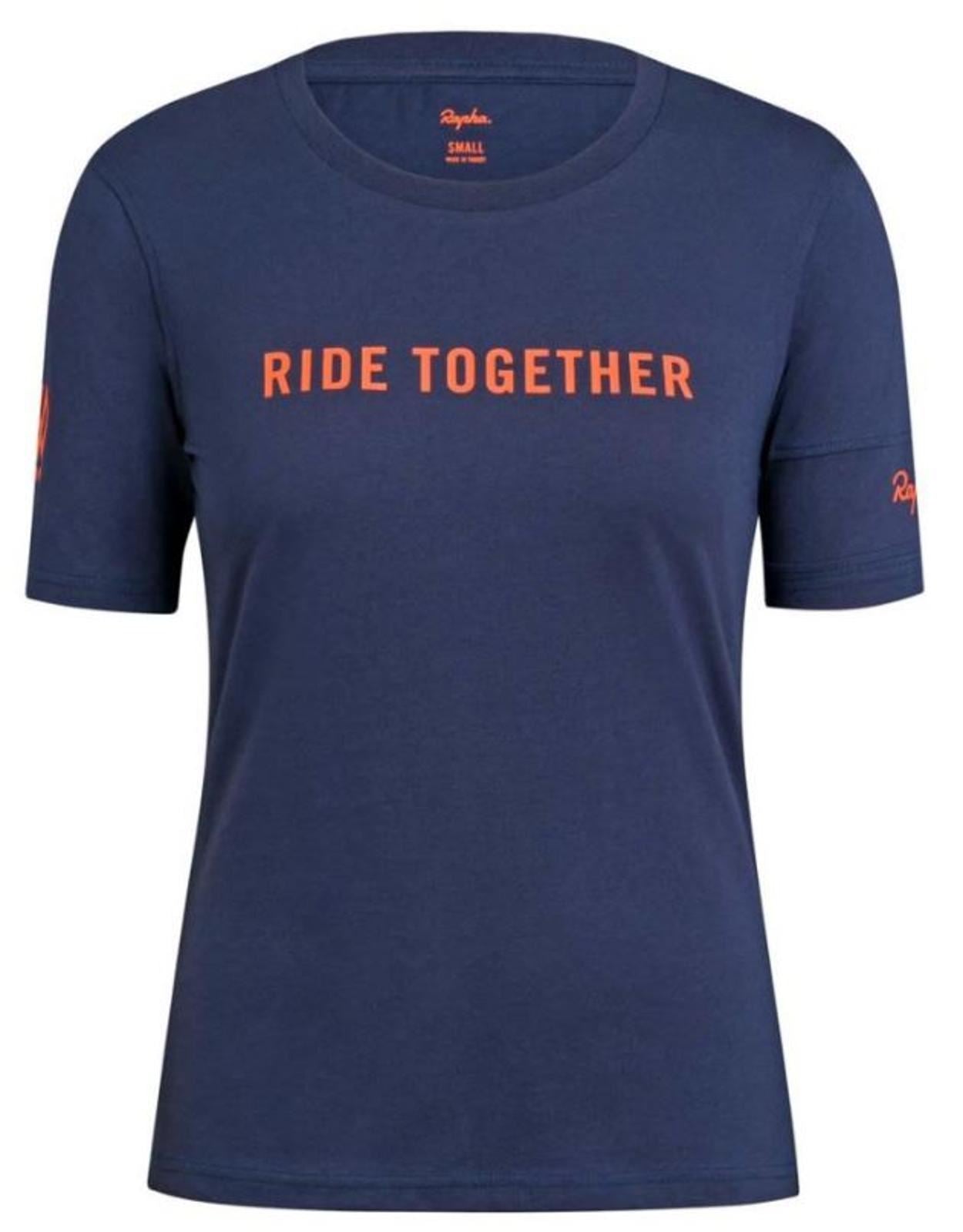 RAPHA Women's Navy Blue Orange Crew Neck Short Sleeve 100 T-Shirt XS BNWT