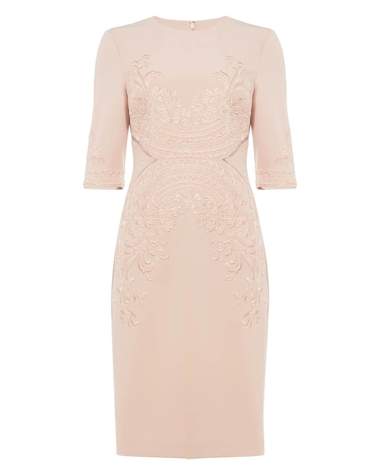 PHASE EIGHT Ladies Powder Pink 3/4 Sleeve Belita Shift Dress UK14 BNWT RRP250