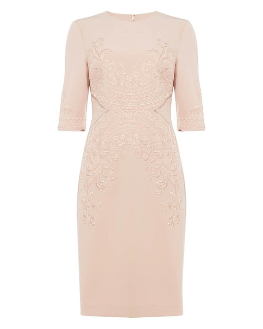 PHASE EIGHT Ladies Powder Pink 3/4 Sleeve Belita Shift Dress UK14 BNWT RRP250