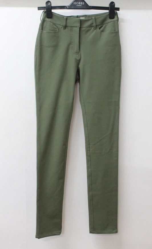 HOBBS Ladies Amanda Khaki Stretch Skinny Zip Cotton Blend Jeans UK6 NEW RRP85