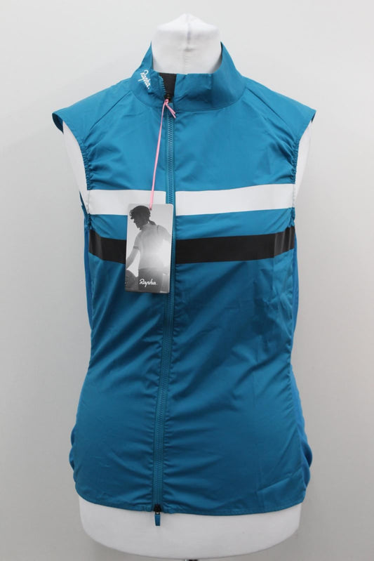RAPHA Ladies Teal Lightweight Reflective Brevet Zip-Up Cycling Gilet XS BNWT