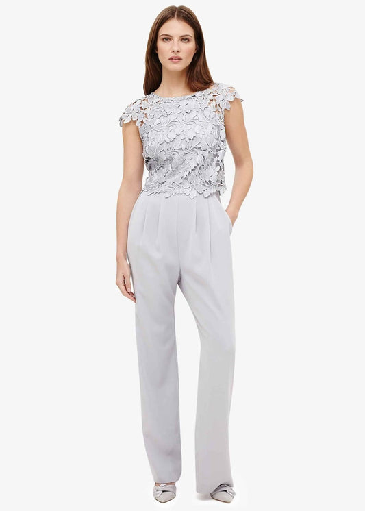 Phase Eight Nieve Lace Bodice Jumpsuit Smoke Size UK6 RRP160