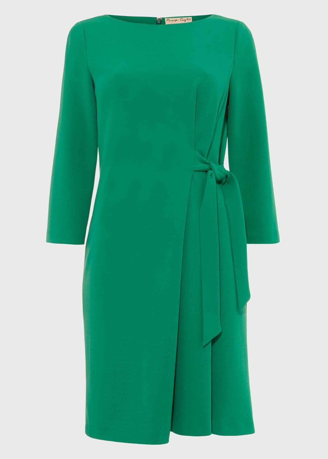 PHASE EIGHT Ladies Apple Green Thelma Tie Side Jersey Dress UK10 RRP89 BNWT