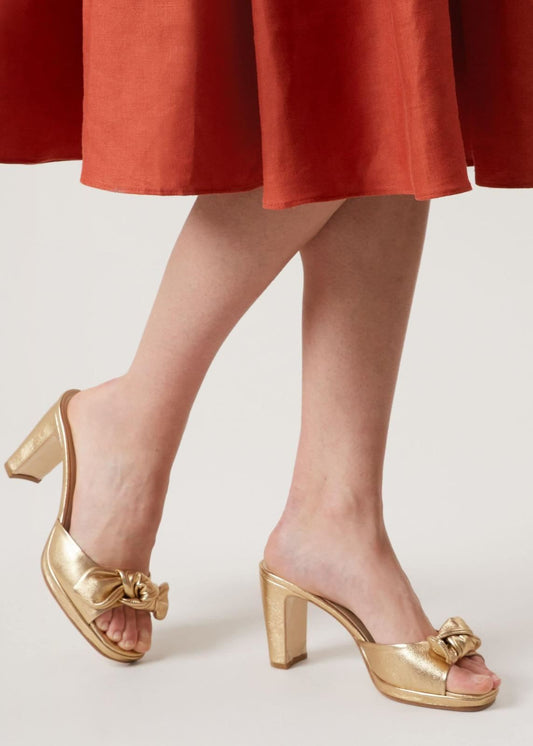 Hobbs Ophelia Mule Leather Shoe Gold EU36 UK3 RRP149