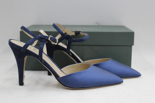 HOBBS Ladies French Blue Stiletto Heel Fay Slingback Shoes UK7 BNIB RRP149