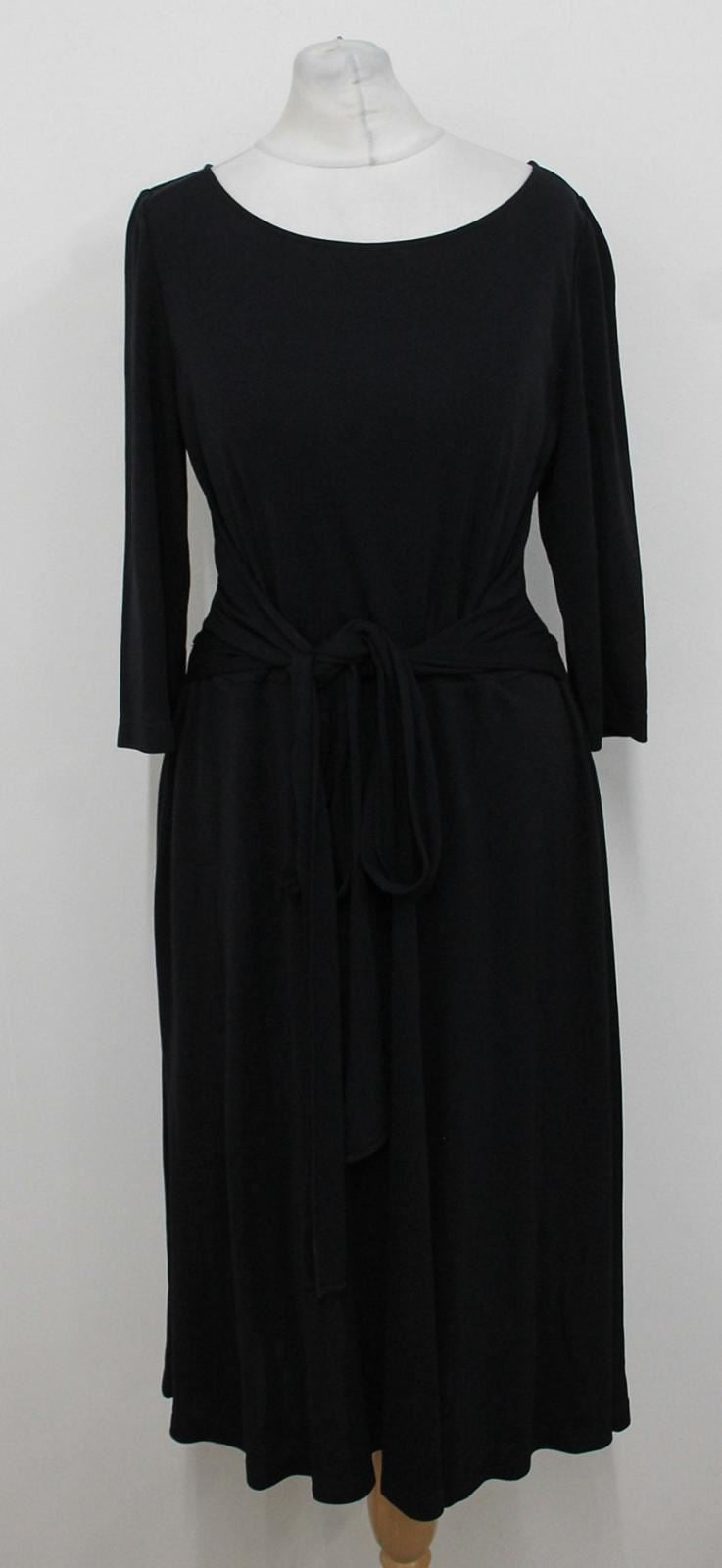 HOBBS Ladies Dress Alina Navy Blue Long Sleeve Flared Midi UK8 BNWT RRP 129