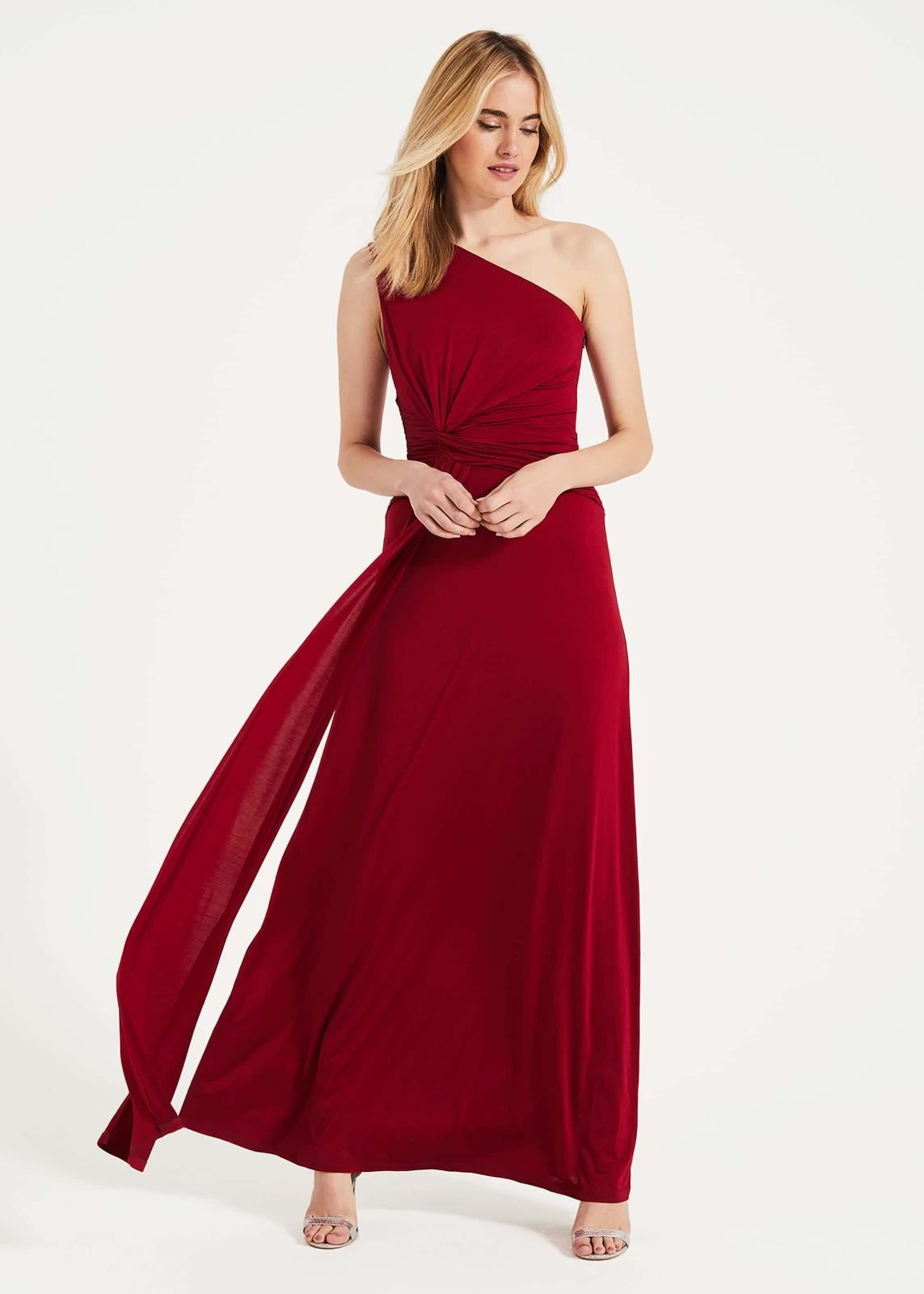 Phase Eight Jojo One Shoulder Maxi Dress Royal Red Size UK6 RRP135