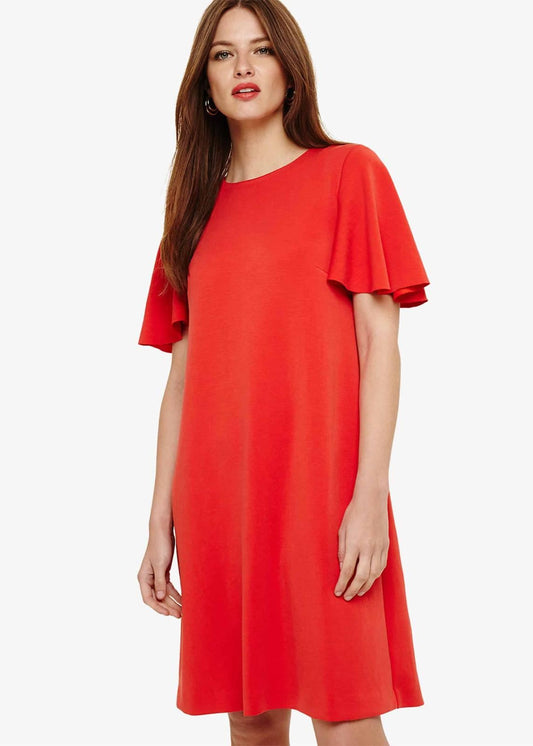 Phase Eight Sari Sueded Ponte Shift Dress Salsa Red Size UK8 RRP89