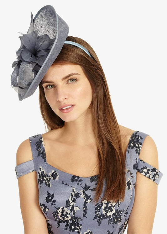 Phase Eight Kate Flower Trim Fascinator Hat Cornflower RRP65