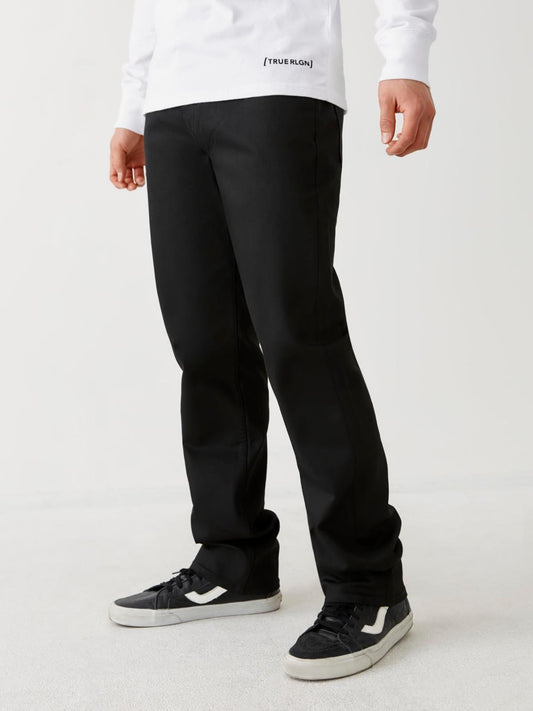 TRUE RELIGION Men's Ricky No Flap Black Straight Leg Jeans W42 RRP119 BNWT
