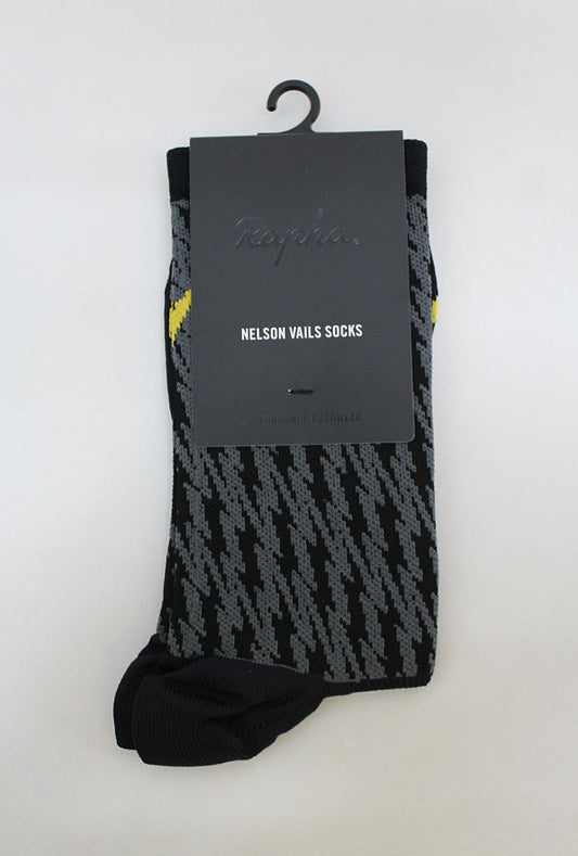 RAPHA Men's Nelson Vails Limited Edition Stretch Cycling Socks Black S BNWT