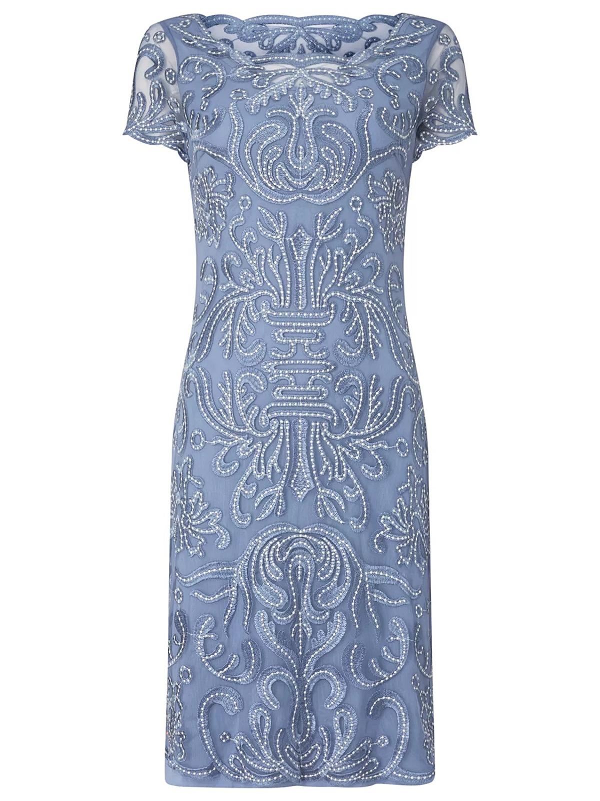 PHASE EIGHT Ladies Talia Embroidered Occasion Dress Bluebell UK8 BNWT RRP130