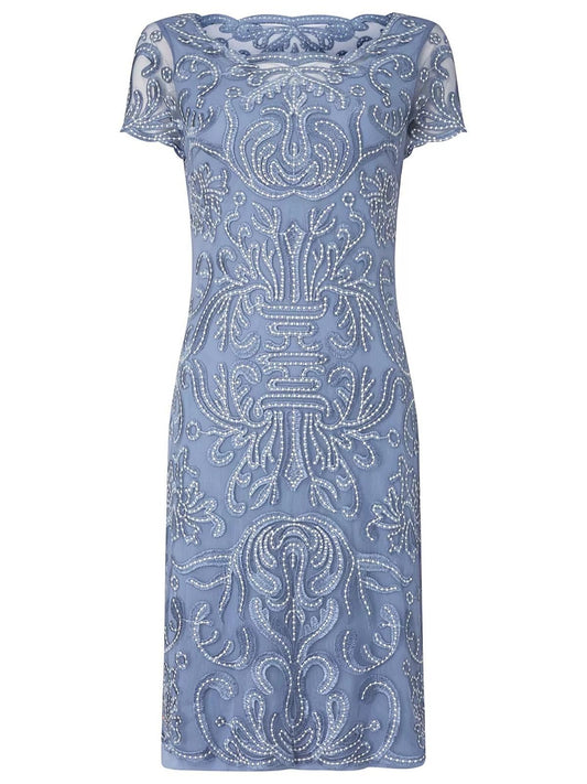 PHASE EIGHT Ladies Talia Embroidered Occasion Dress Bluebell UK8 BNWT RRP130