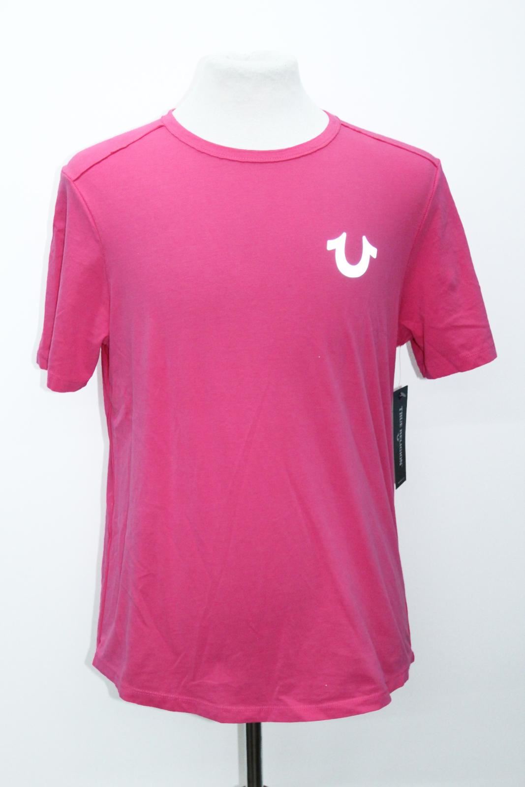 TRUE RELIGION Men's Berry Red Reflective Short Sleeve Crew T-Shirt S RRP59 BNWT